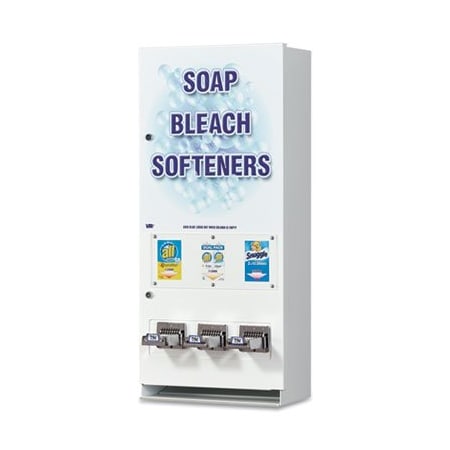 Vend-Rite Mfg Co Vend Rite, COIN-OPERATED SOAP VENDER, 3-COLUMN, 16.25in X 37.75in X 9.5in, WHITE/BLUE 394100